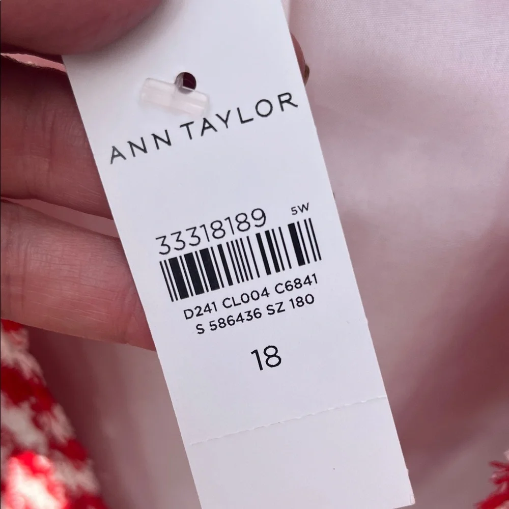 Ann Taylor Red and White Checkered Blazer - Picture 3 of 6